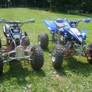 my 2001 blaster with my old 05 yfz 480 i just sold