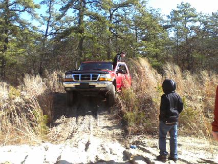 my buddie paul thought he could drive over the embankment (he was wrong)